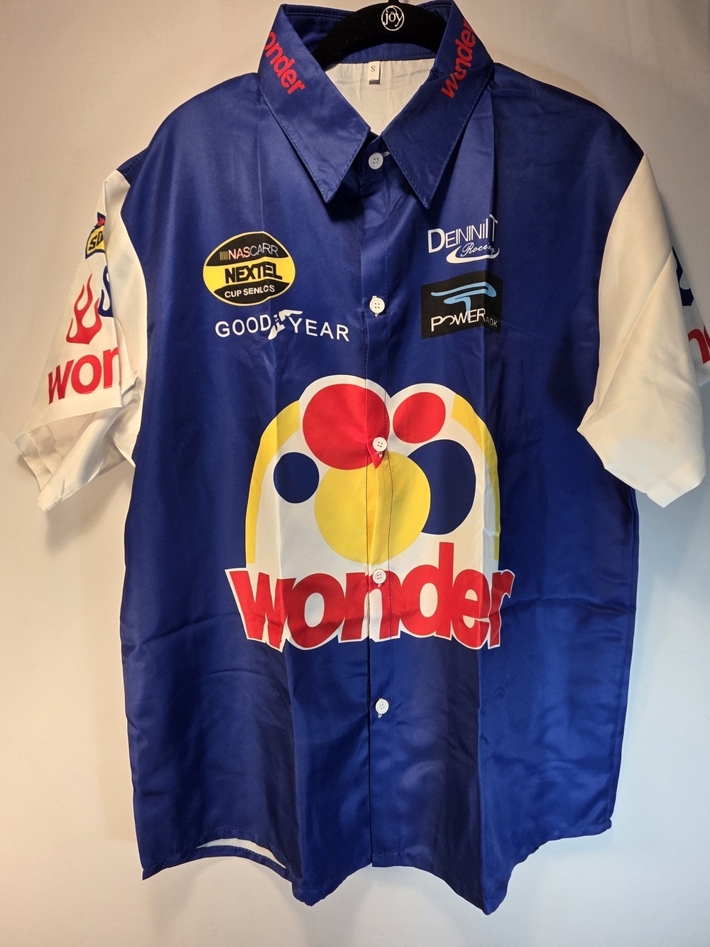 Ricky Bobby Nascar Wonder Bread Halloween Costume Race Shirt & Hat Glasses Small